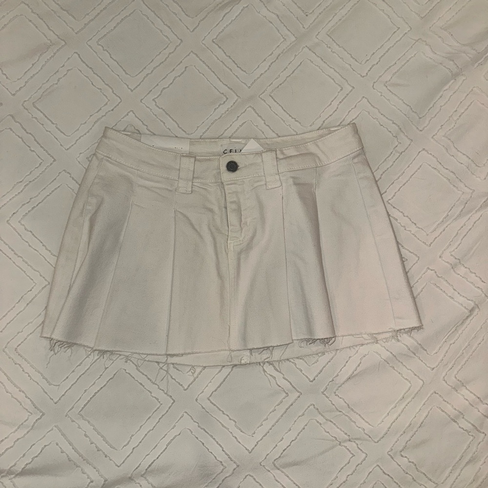 Cello White Denim Skirt